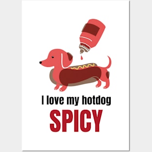 Funny Spicy Hotdog Posters and Art